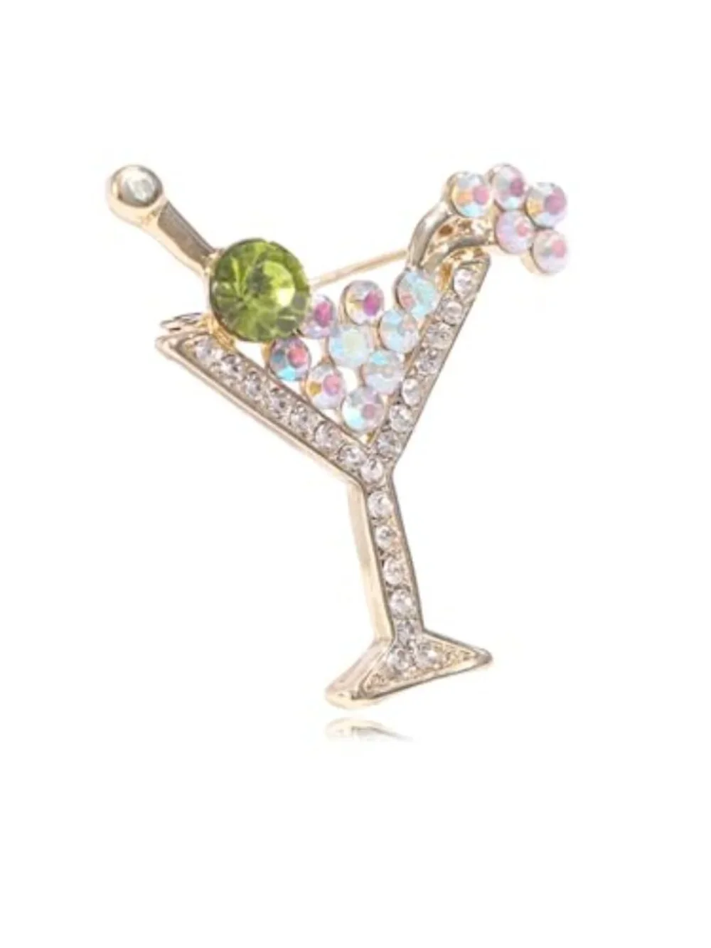 New - Cocktail Wine Glass‎ Brooch Pin for Women Trendy Cute Cocktail Wines Glass